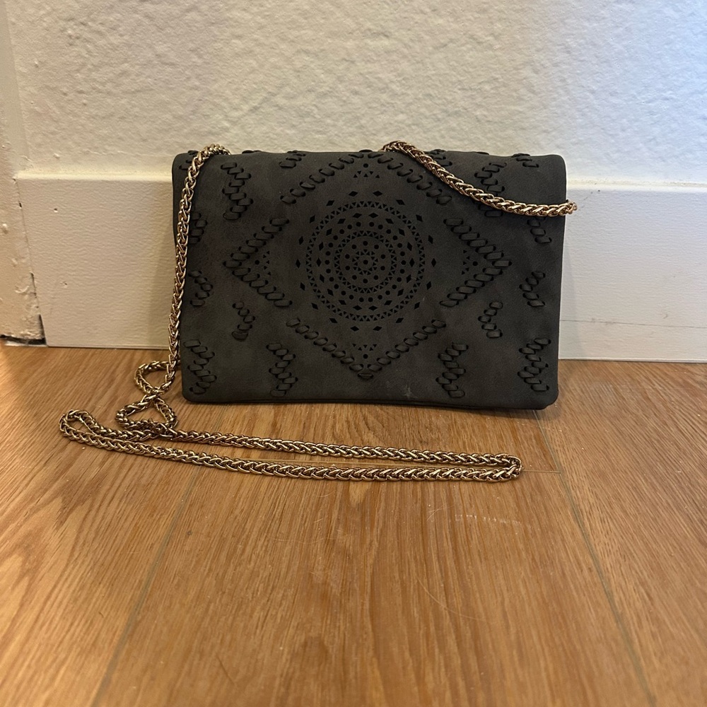Free People Boho Black Crossbody purse with chain strap